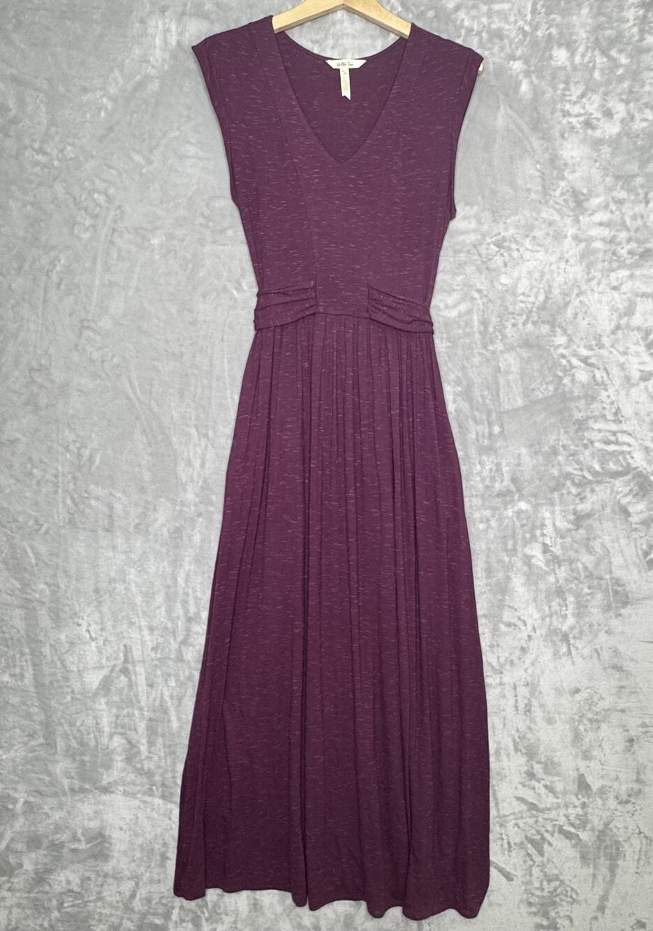 Matilda Jane Dress Womens S Purple Jersey Sleeveless Pleated Waist Pocket Maxi